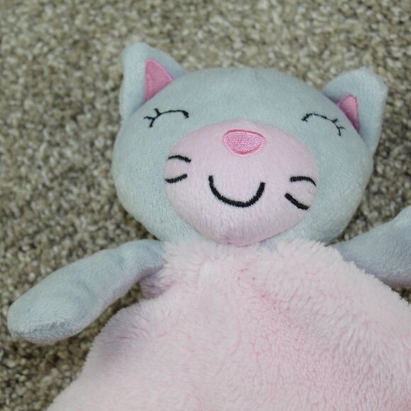 Baby Gear Kitty Cat Security Blanket Lovey Pink Gray Purrfectly Cute Infant Girl - Picture 2 of 5